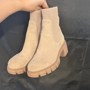 Steve Madden Beige Ankle Booties